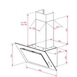 Teka - DVT 68660 TBS BK - Duvar Tipi Davlumbaz - 698 m³/h - Inox/Siyah Cam - 60 cm - 112930039