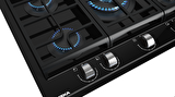 Teka - GZC 75330 XBC BK - Ankastre ExactFlame Teknolojili Kristal Wok Gözlü Cam Gazlı Ocak - Döküm Izgara - Siyah - 70 cm - 112570173