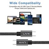 LivX Solid 100W 5A Type C to Type C iPhone 15 Plus Pro Max Hızlı Şarj ve Data Kablosu Halat Örgülü Space Gray 2 Metre