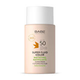 BABE FACIAL SUNSCREEN MATTIFYING SUPER FLUID COLOR SPF 50 50ML