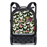 Askılı Çekçekli Tekerlekli Okul Çantası LARGE 19 Lt.//Roller Up Butterfly Camo
