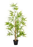 Yapay Ağaç Bambu Ağacı 3 Gövdeli 100*40cm Siyah Plastik Saksılı