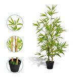 Yapay Ağaç Bambu Ağacı 3 Gövdeli 100*40cm Siyah Plastik Saksılı