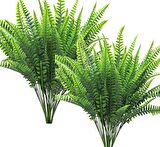 Yapay Çiçek  Boston Fern Yeşil Bitki Aradal Garnitür Yapay Dekor Bitkisi