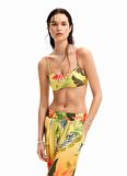 Desigual Yüksek Bel Standart Sarı Kadın Pantolon 24SWMW21
