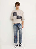 Desigual Bisiklet Yaka Gri Erkek Sweatshırt Desigual 24WMSK09 Gri Sweatshirt