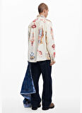 Desigual Regular Fit Krem Erkek Gömlek 25SMCW14_MAN WOVEN SHIRT LONG SLEEV