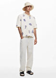 Desigual Normal Bel Regular Fit Beyaz Erkek Chino Pantolon 25SMPW12_PANT_LILIS