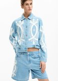 Desigual Yüksek Bel Standart Mavi Kadın Denim Şort 26SWDD45