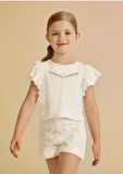 Abel&lula kız çocuk piko nakışlı şort 5231