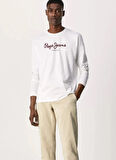 Pepe Jeans Bisiklet Yaka Beyaz Erkek T-Shirt PM508209-800 EGGO LONG