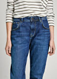 Pepe Jeans Yüksek Bel Dar Paça Standart Lacivert Kadın Denim Pantolon PL204176VR6R