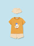 Mayoral erkek bebek  şort  mayo tişört şapka 3 lü set  1620