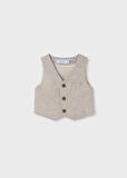 Erkek Çocuk Keten Yelek-Krem | 18AY