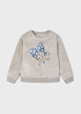 Kız Çocuk Suni Kürklü Sweatshirt Gri | 6Y