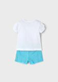 Mayoral Kız Çocuk Baskılı Şortlu Takım 4-8 Yaş Mint