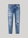 Pepe Jeans Normal Bel Tapered Fit Erkek Denim Pantolon PM207400-000 TAPERED JEANS REPAIR