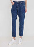 Pepe Jeans Yüksek Bel Düz Paça Regular Straight Koyu Mavi Kadın Denim Pantolon PL2046078