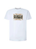 Pepe Jeans Bisiklet Yaka Baskılı Beyaz Erkek T-Shirt PM509232 800 CREDICK