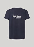 Pepe Jeans Bisiklet Yaka Baskılı Lacivert Erkek T-Shirt PM509367 594 SINGLE CLIFORD