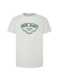 Pepe Jeans Bisiklet Yaka Baskılı Ekru Erkek T-Shirt PM509381 803 CHERRY