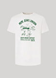 Pepe Jeans Bisiklet Yaka Baskılı Ekru Erkek T-Shirt PM509389 803 CEDRIC