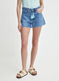 Pepe Jeans Yüksek Bel Normal Mavi Kadın Denim Şort PL801111MP1