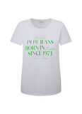 Pepe Jeans Bisiklet Yaka Baskılı Beyaz Kadın T-Shirt PL505822