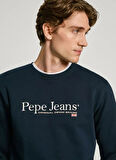 Pepe Jeans Bisiklet Yaka Lacivert Erkek Sweatshırt PM582699-594 SEAN