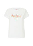 Pepe Jeans Bisiklet Yaka Baskılı Beyaz Kadın T-Shirt PL505941