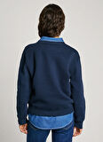 Pepe Jeans Yuvarlak Yaka Baskılı Lacivert Kadın Sweatshırt PL581460