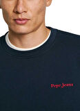 Pepe Jeans Bisiklet Yaka Lacivert Erkek Sweatshırt PM582723-594 AXEL CREW