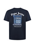 Pepe Jeans Bisiklet Yaka Lacivert Erkek T-Shirt PM509636-594 SOMERTON TEE