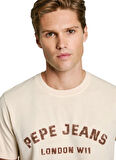 Pepe Jeans Bisiklet Yaka Ekru Erkek T-Shirt PM509628-804 ALDRIDGE