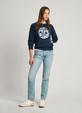 Pepe Jeans Yuvarlak Yaka Baskılı Lacivert Kadın Sweatshırt PL581478
