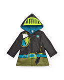 Tuc Tuc Şövalye Desenli Kapüşonlu Erkek Çocuk Su Geçirmez Yağmurluk