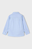 Erkek Çocuk Cepli Çizgili Uzun Kollu Gömlek - Mavi | 7 Yaş