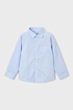 Erkek Çocuk Cepli Basic Uzun Kollu Gömlek - Mavi | 10 Yaş