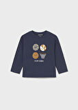 Mayoral Lacivert Erkek Bebek Uzun Kollu Baskılı T-shirt 2060