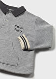 Mayoral Gri Erkek Bebek İşlemeli Sweatshirt 2415
