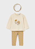 Mayoral Sarı Kız Bebek Saç Bandı, Tişört ve Tayt Takım 2744