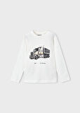 Mayoral Krem Erkek Çocuk Baskılı Uzun Kollu Tişört 4085