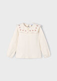 Mayoral Krem Kız Çocuk Fırfırlı Yaka Bluz 4134