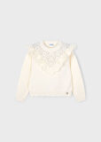Mayoral Krem Kız Çocuk Ajurlu Kazak 4304