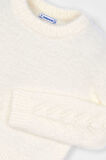 Kız Çocuk Kolları Desenli Yumuşak Dokulu Triko Kazak - Ekru | 9 Yaş