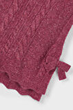 Kız Çocuk Yanları Fiyonklu Saç Örgüsü Desenli Triko Süveter - Vişne | 3 Yaş