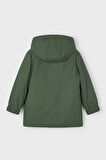 Erkek Çocuk Normal Kalıp Kapüşonlu İçi Polar Astarlı Yağmurluk - Yeşil | 5 Yaş