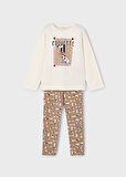 Mayoral Bej Desenli Tayt ve Tişört Takım 4719