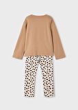 Mayoral Kahve Desenli Tayt ve Tişört Takım 4719