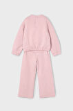 Kız Çocuk Baklava Desenli Geniş Paça Takım - Pembe | 10 Yaş